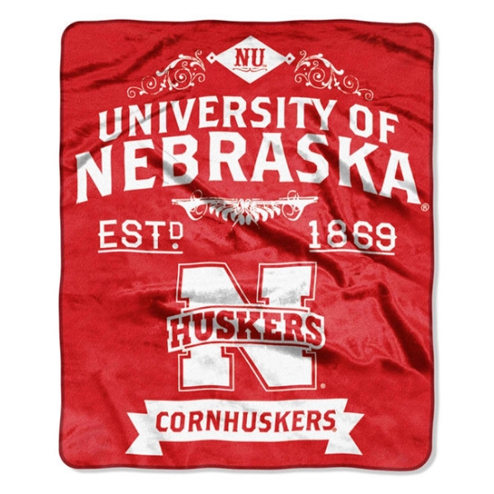 Picture of Nebraska Raschel Throw Blanket