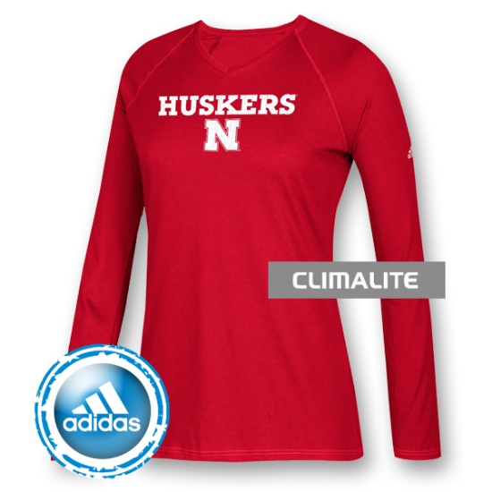 Picture of Nebraska Adidas® Sideline Split L/S Tee | Ladies