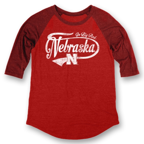 Picture of Nebraska Heritage Triblend Ragland | Ladies