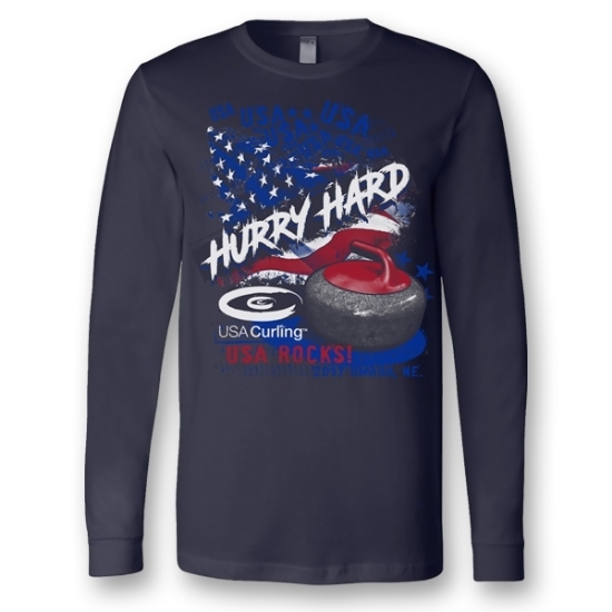 Picture of USA Curling Patriotic Hurry Hard L/S T-Shirt