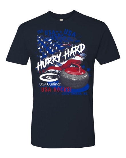 Picture of USA Curling Patriotic Hurry Hard T-Shirt