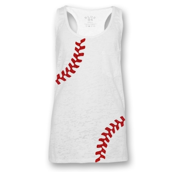 Picture of Baseball Laces Ladies Burnout Tank Top