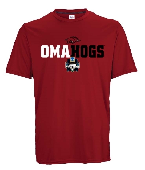 Picture of Arkansas Razorbacks 2018 CWS Omahogs Youth Performance Short Sleeve Shirt