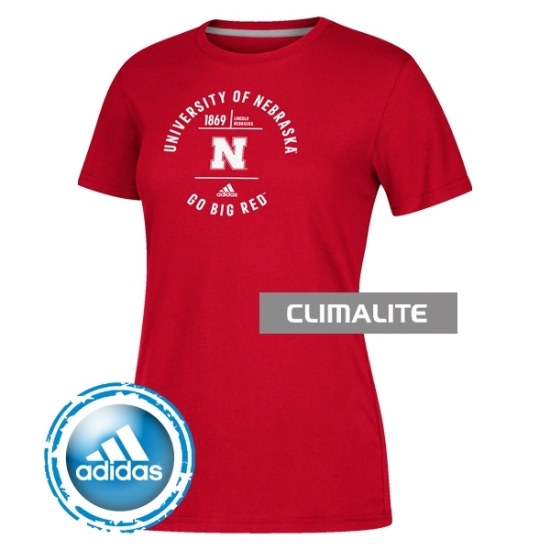 Picture of Nebraska Adidas® Ladies Adi Emblem Performance Short Sleeve Shirt