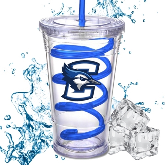 Picture of Creighton 16oz Swirl Straw Acrylic Tumbler