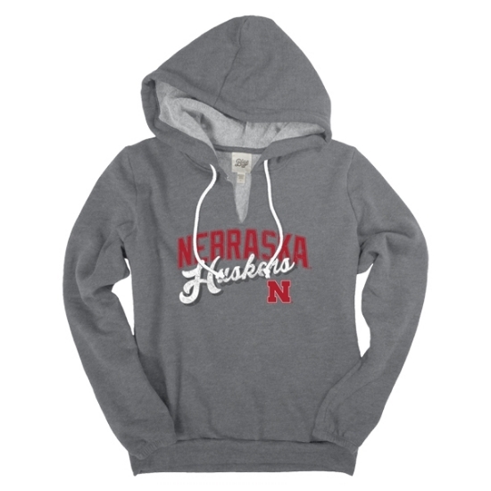 Nebraska Blue 84® Ladies Mia Fleece V-Notch Hood | Lawlor's Custom ...