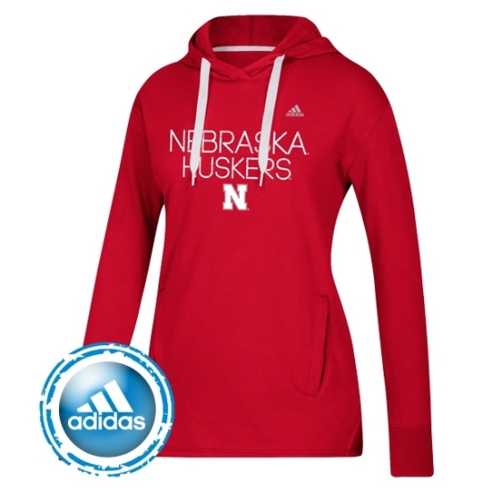 Picture of Nebraska Adidas® Ladies Silver Dot Fleece Hood