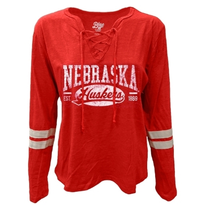 Picture of Nebraska Blue 84® Ladies Lydia Lace Up Crew