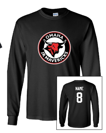 Picture of Jr Mavs Bantam Travel A CIRCLE MAV logo - Cotton Long Sleeves **with personalization option**