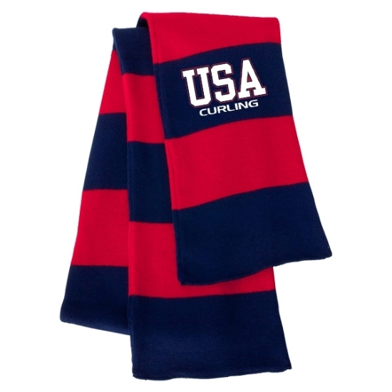 Picture of USA Curling Rugby Striped Knit Scarf