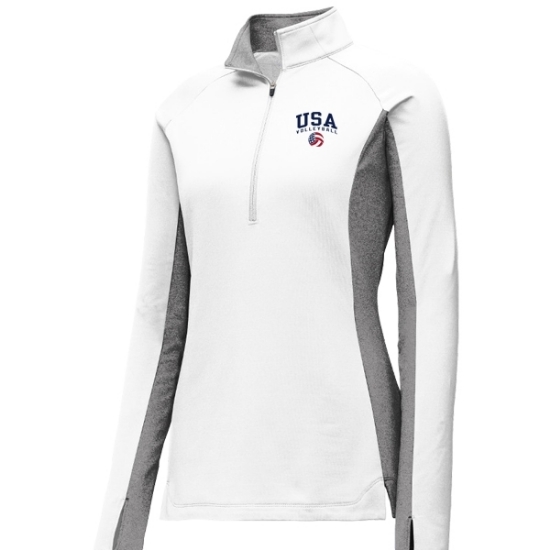 Lawlor's Custom Sportswear USA Volleyball Ladies Sport Stretch Contrast ½ Zip Pullover