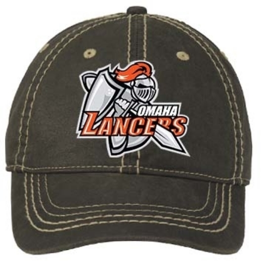Lawlor's Custom Sportswear Omaha Lancers Distressed Adjustable Hat Blk