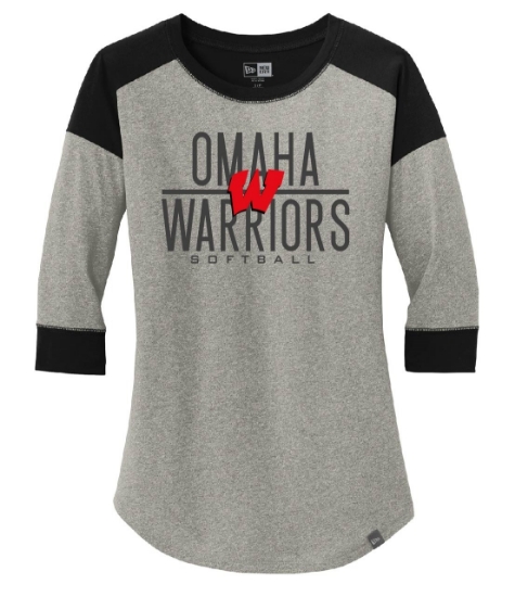 Picture of Warriors Softball Ladies Raglan Sleeve Shirt - OWS001