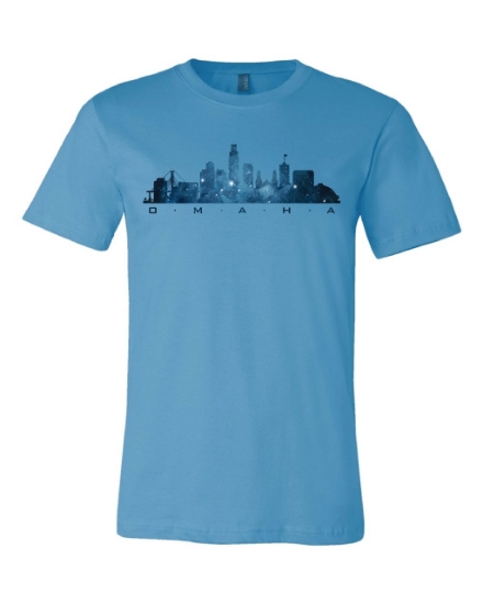 Picture of Omaha Skyline Cool Watercolor T-shirt