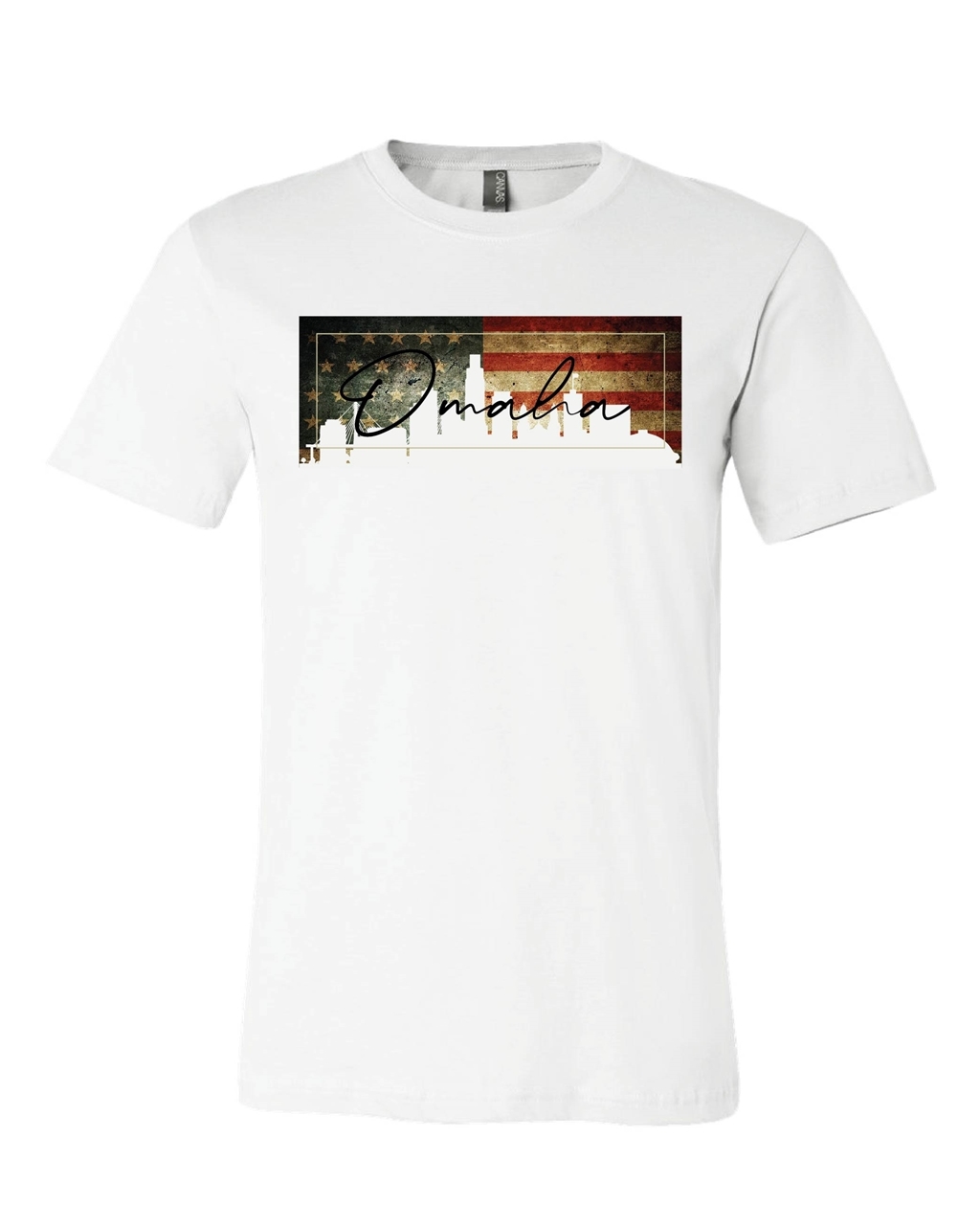 Lawlor's Custom Sportswear Omaha Skyline Old Flag Tshirt
