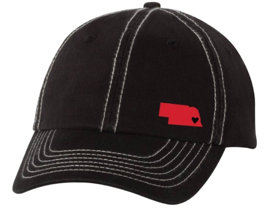 Picture of Nebraska Heart Contrast Stitch Classic Dad Cap