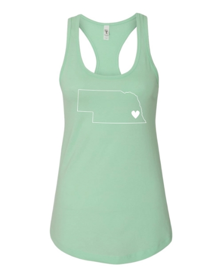 Picture of Nebraska Heart Racerback Tank