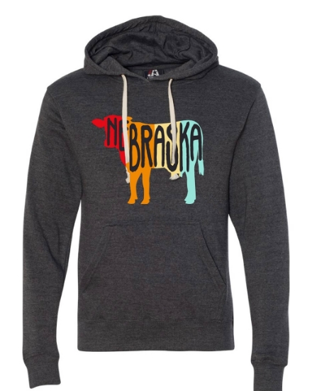 Picture of Nebraska Retro Cow Triblend Hoodie