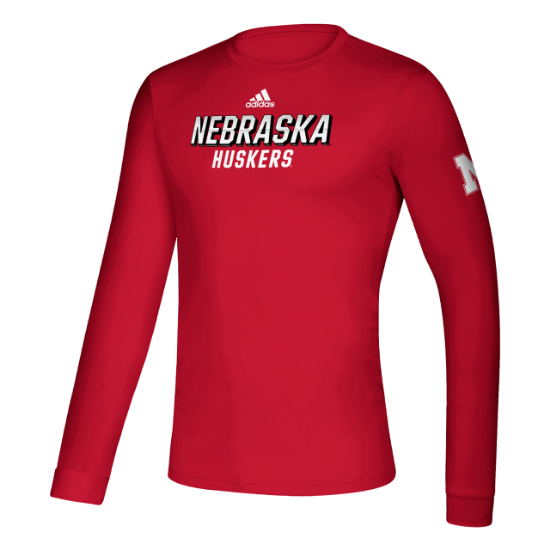 Picture of Nebraska Adidas® Locker Chromed Up Creator Long Sleeve Shirt