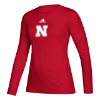 Picture of Nebraska Adidas® Ladies Locker Side by Side Creator Long Sleeve Shirt