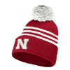 Picture of Nebraska Adidas®  3 Stripe Cuffed Pom Beanie