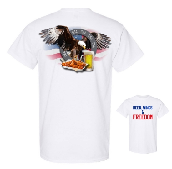 Picture of Eagle Beer Wings & Freedom Cotton T-shirt