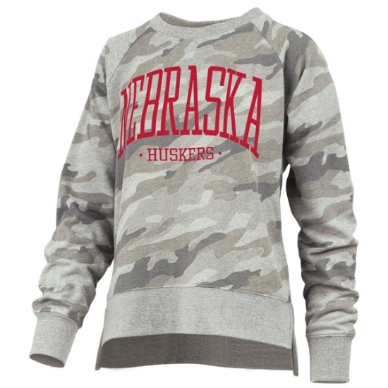 Picture of Nebraska Pressbox®  Ladies Oakland Camo Sweatshirt
