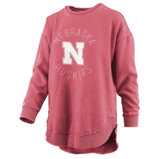 Picture of Nebraska Pressbox®  Ladies Vintage Wash Poncho Sweatshirt