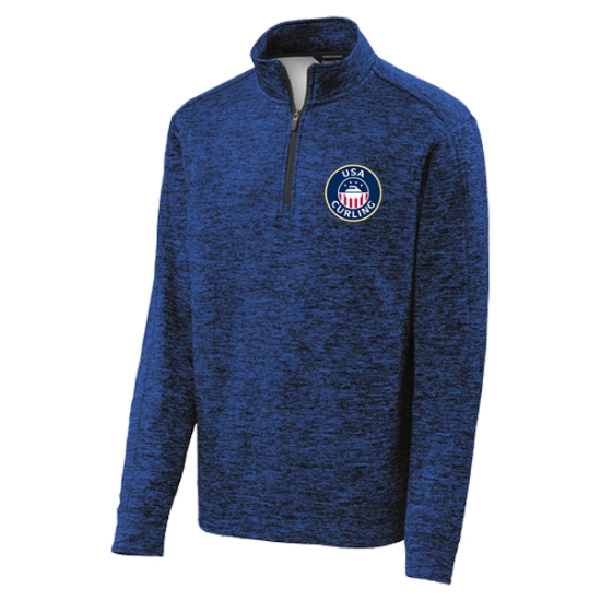Picture of USA Curling Electric Heather Fleece 1/4 Zip Pullover