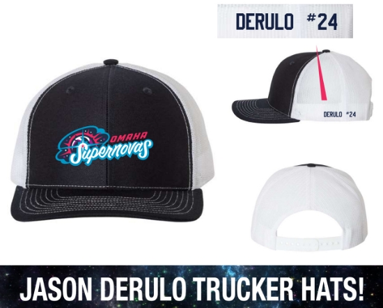 Picture of Supernovas **JASON DERULO #24**  Snapback Trucker Cap - navy/white