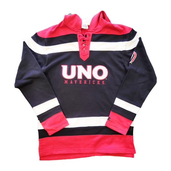 Picture of UNO Champion® Big Stripe Hockey Hooded Sweatshirt