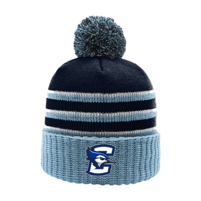 Picture of Creighton Richardson® Striped Beanie with Cuff and Pom(CU-EMB-001)