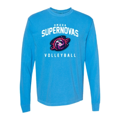 Picture of Supernovas Unisex Garment-Dyed Heavyweight Long Sleeve Shirt - Royal Caribbean (SN-003)