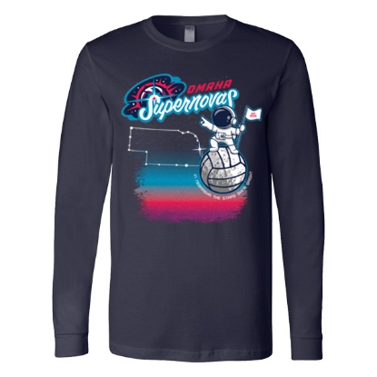 Picture of Supernovas Unisex Jersey Long Sleeve Tee - navy (SN-017)