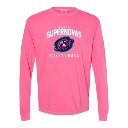 Picture of Supernovas Unisex Garment-Dyed Heavyweight Long Sleeve Shirt - Crunchberry (SN-003)