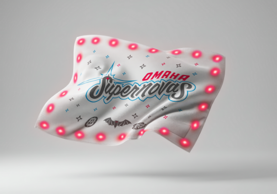 Picture of Supernovas Dark Nite Light Up Rally Towel  - Red