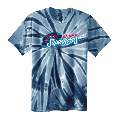 Picture of Supernovas YOUTH Cyclone Pinwheel Tie-Dyed Short Sleeve Shirt - Navy (SN-001)