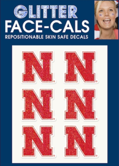 Picture of Nebraska Face Tattoos- Glitter